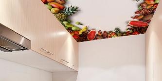 Натяжной потолок для кухни с фотопечатью 10 кв.м